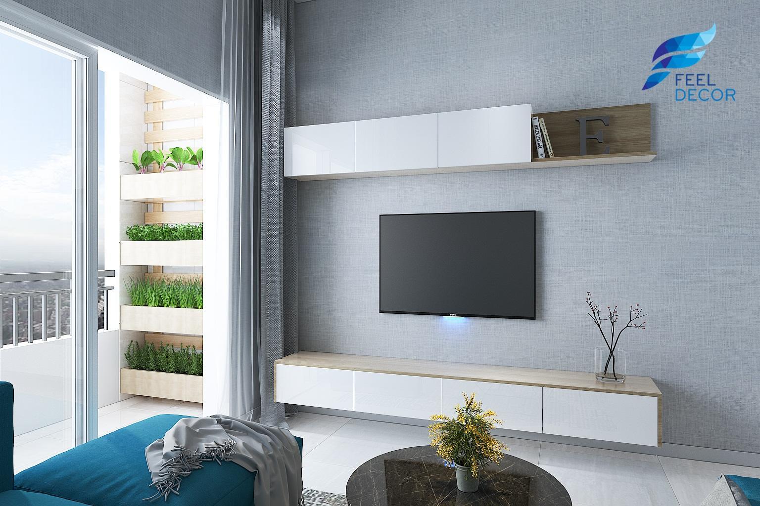 thiết kế thi công nội thất căn hộ 2 phòng ngủ