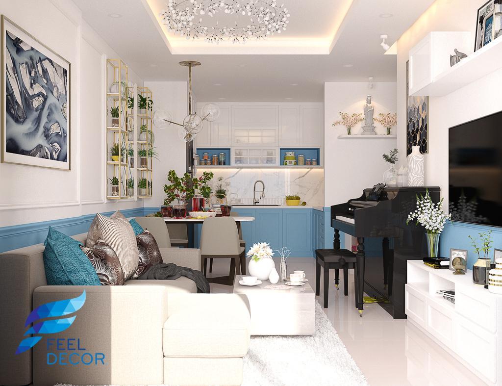 thiết kế thi công nội thất căn hộ 75m2