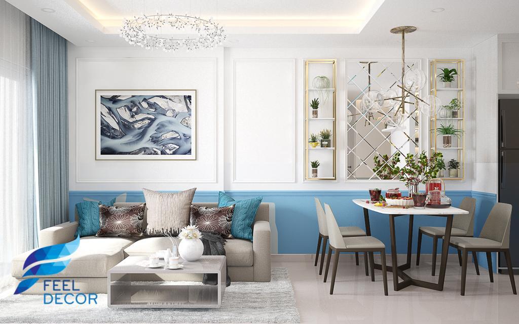 thiết kế thi công nội thất căn hộ 75m2
