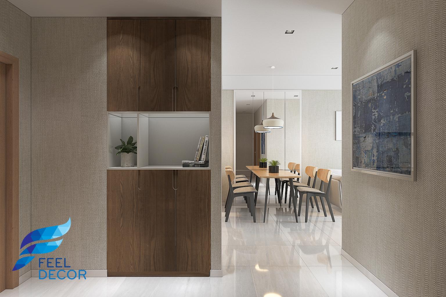 thiết kế thi công nội thất căn hộ 80m2 - 2 phòng ngủ