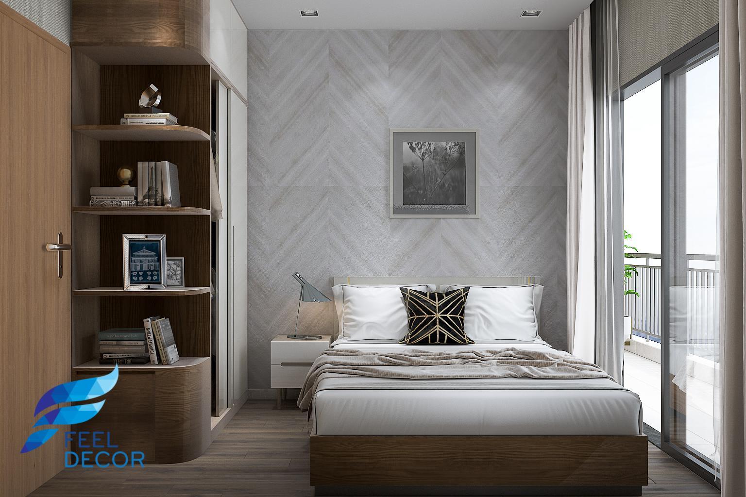 thiết kế thi công nội thất căn hộ 80m2 - 2 phòng ngủ