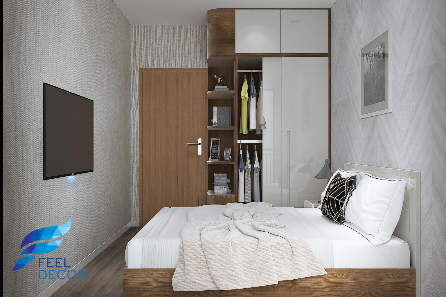 thiết kế thi công nội thất căn hộ 80m2 - 2 phòng ngủ