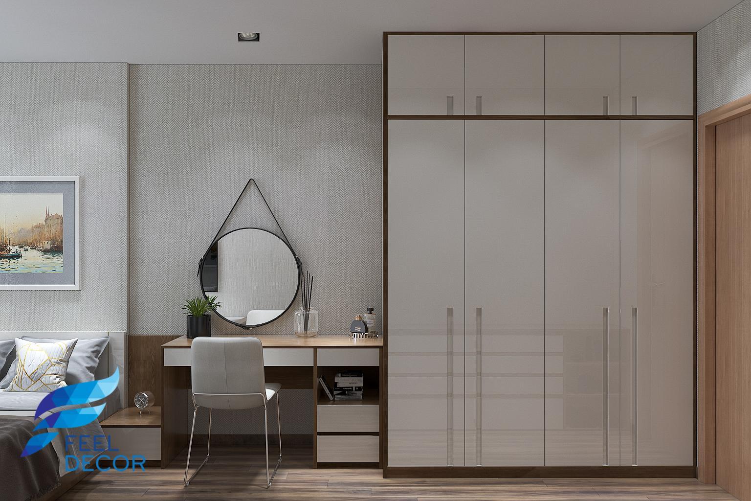 thiết kế thi công nội thất căn hộ 80m2 - 2 phòng ngủ