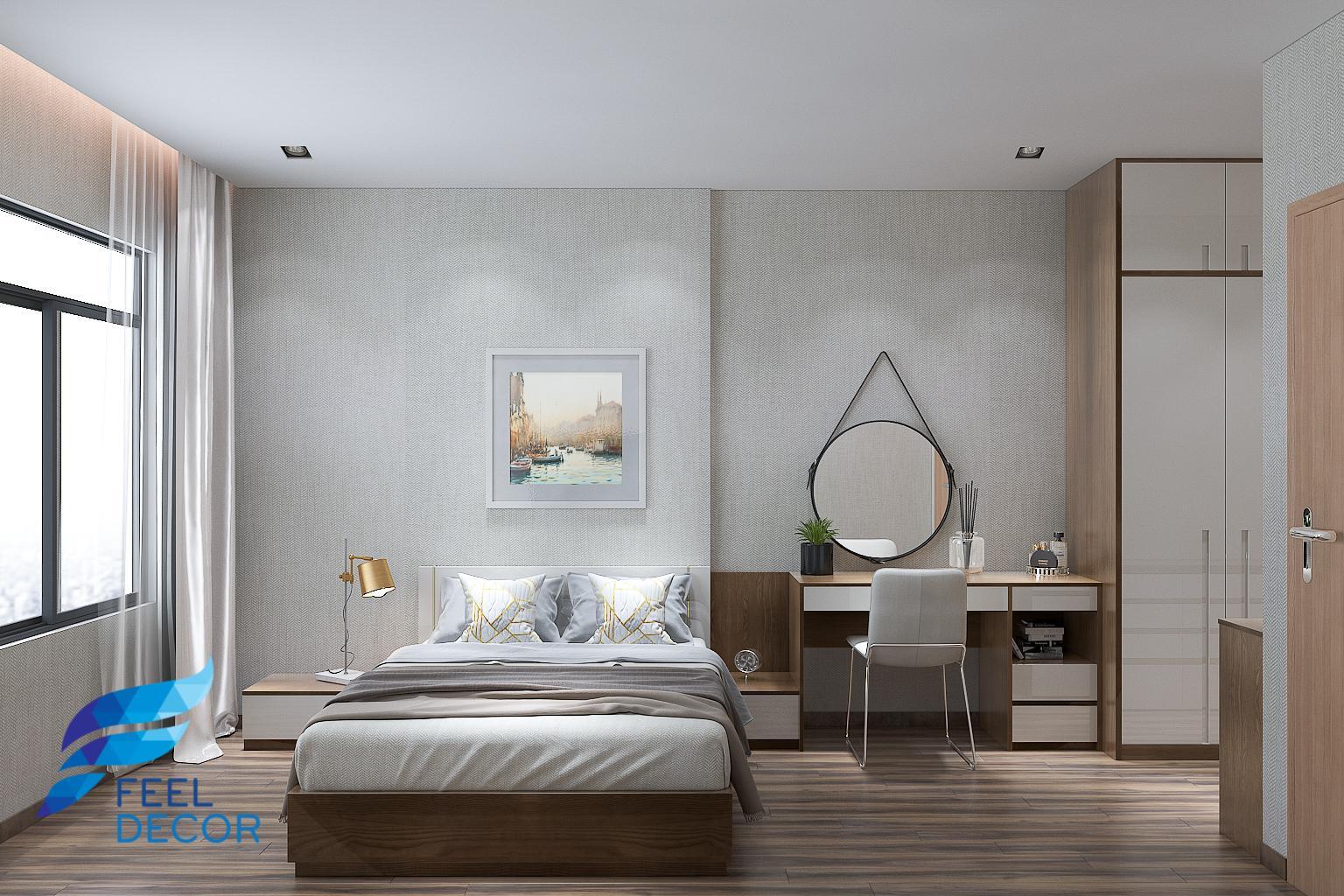 thiết kế thi công nội thất căn hộ 80m2 - 2 phòng ngủ