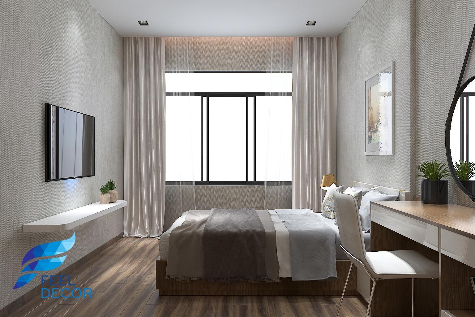 thiết kế thi công nội thất căn hộ 80m2 - 2 phòng ngủ