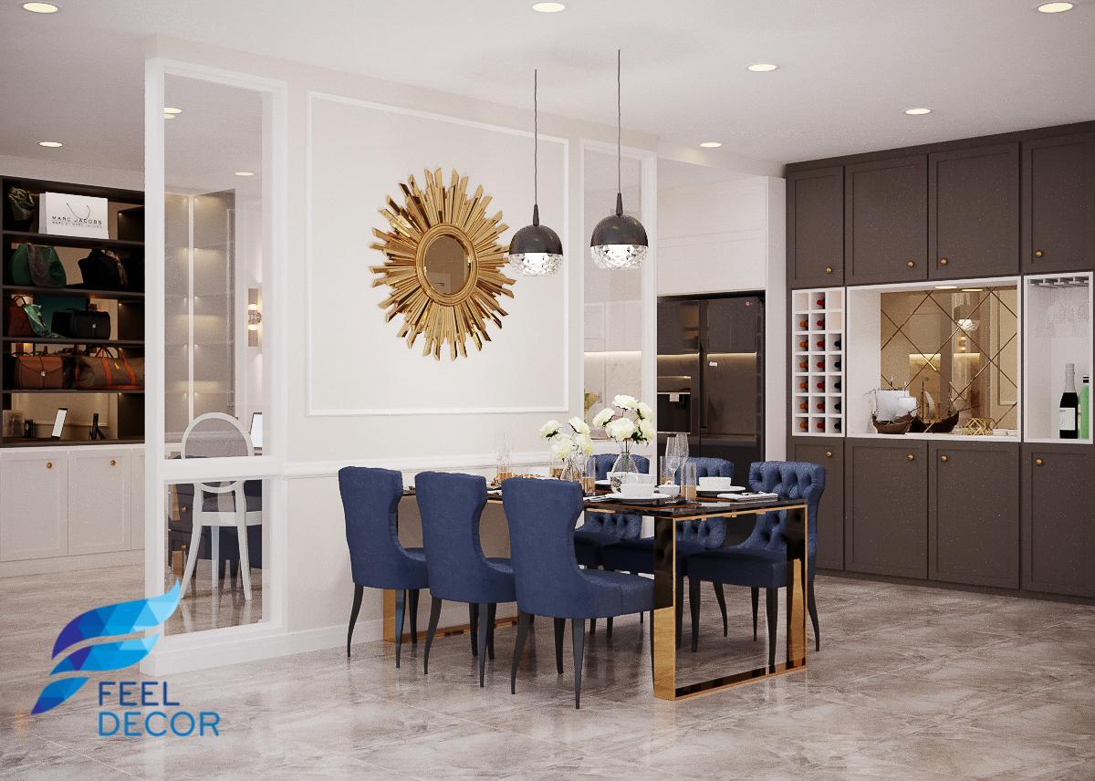 thiết kế thi công nội thất căn hộ 141m2 - 4 phòng ngủ