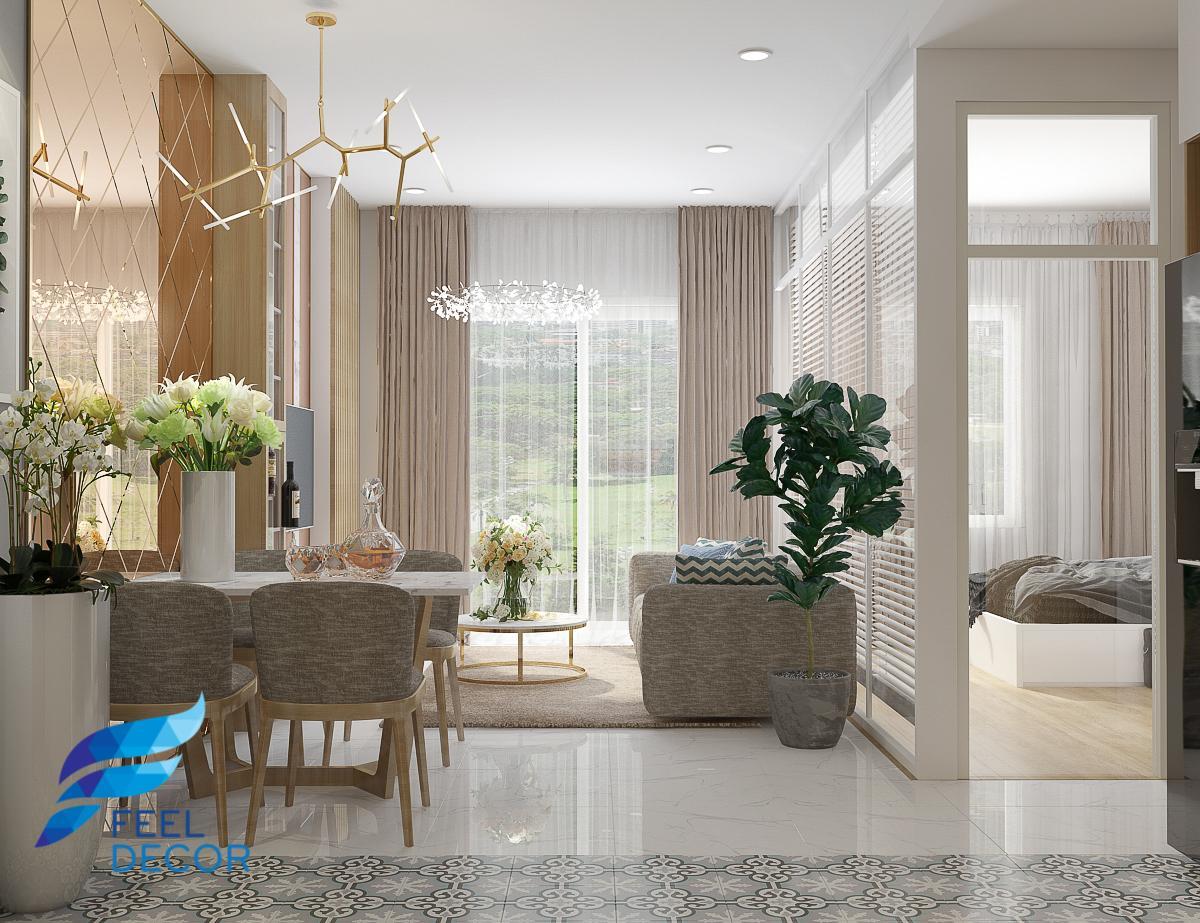 thiết kế thi công nội thất căn hộ 90m2 – 3 phòng ngủ chung cư Sunrise Riverside