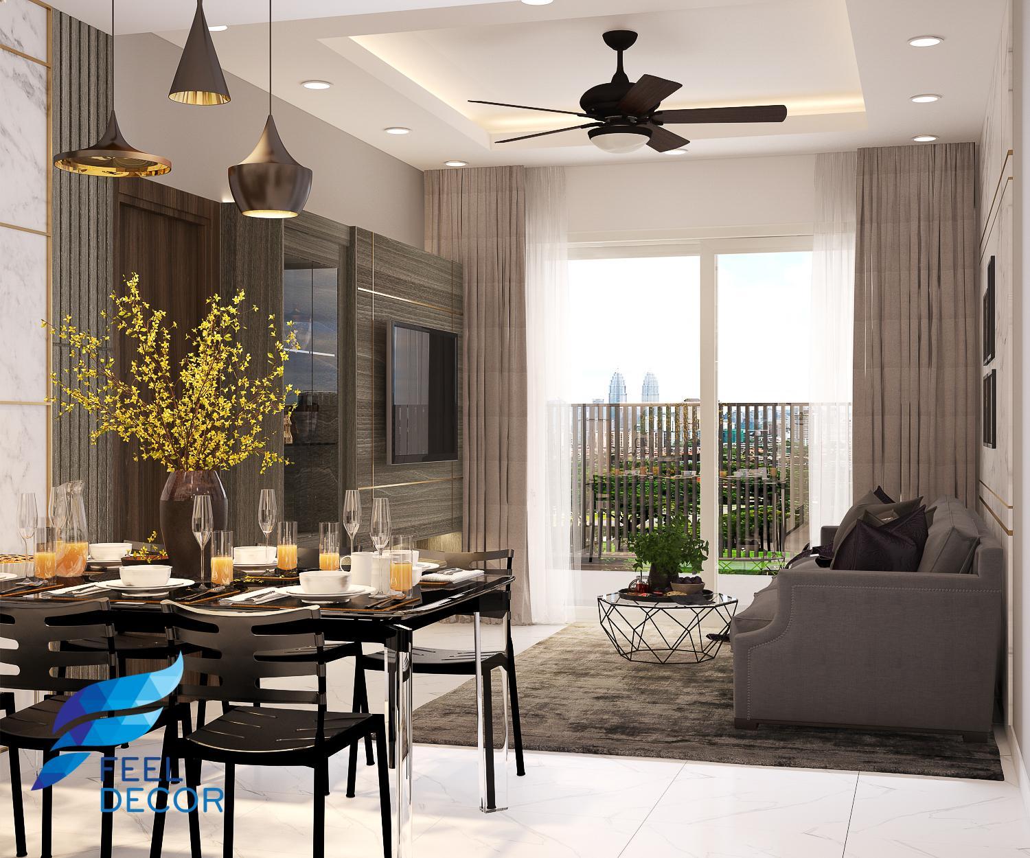 thiết kế thi công nội thất căn hộ 92m2