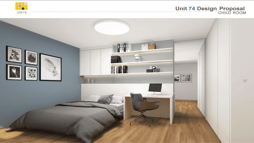 Căn hộ Raemian 2PN / 74m2 có phòng ngủ cho trẻ em để thỏa sức sáng tạo