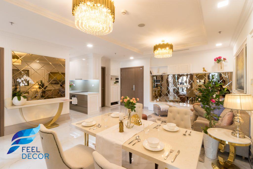 Hình ảnh thực tế thiết kế thi công nội thất căn hộ 2 phòng ngủ 84m2 tòa nhà Landmark 81