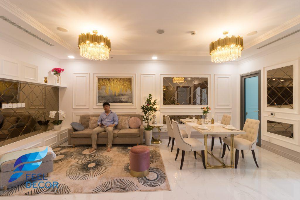 Hình ảnh thực tế thiết kế thi công nội thất căn hộ 2 phòng ngủ 84m2 tòa nhà Landmark 81