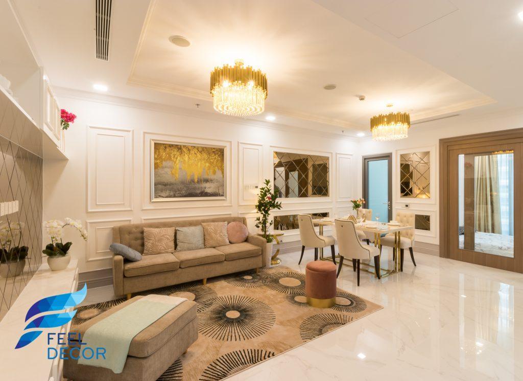 Hình ảnh thực tế thiết kế thi công nội thất căn hộ 2 phòng ngủ 84m2 tòa nhà Landmark 81