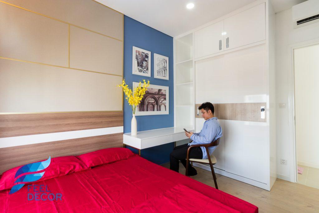 Ảnh chụp thực tế không gian nội thất căn hộ 85m2 có 2 phòng ngủ chung cư Đảo Kim Cương