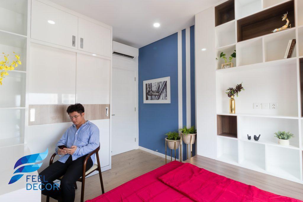 Ảnh chụp thực tế không gian nội thất căn hộ 85m2 có 2 phòng ngủ chung cư Đảo Kim Cương