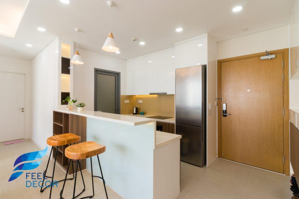 Ảnh chụp thực tế không gian nội thất căn hộ 85m2 có 2 phòng ngủ chung cư Đảo Kim Cương