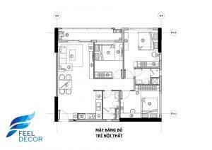 Hình ảnh: thiết kế thi công nội thất căn hộ 3 phòng ngủ 97m2 chung cư Sunrise Riverside