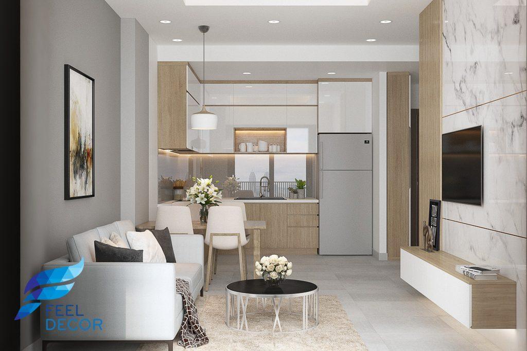 Hình ảnh: Thiết kế thi công nội thất căn hộ 2 phòng ngủ 71m2 chung cư Sunrise Riverside