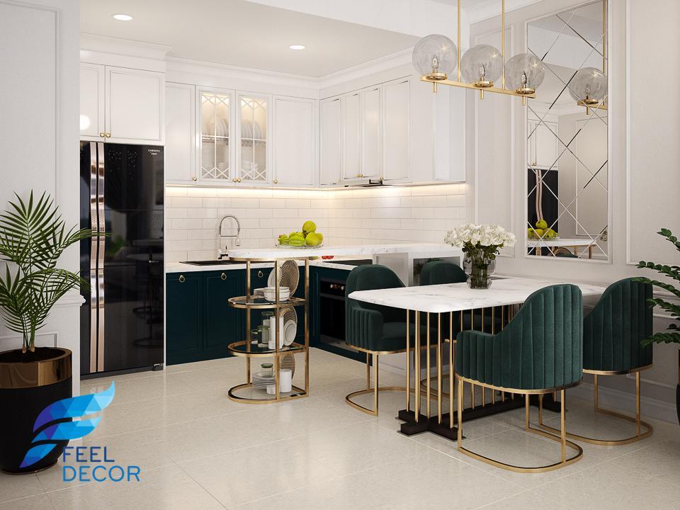 Thiết kế thi công nội thất căn hộ 2 phòng ngủ 73m2 chung cư Golden Masion