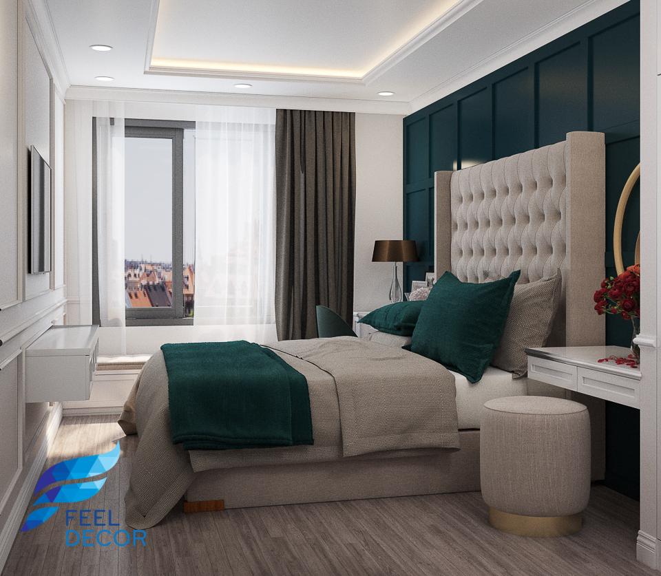 Thiết kế thi công nội thất căn hộ 2 phòng ngủ 73m2 chung cư Golden Masion