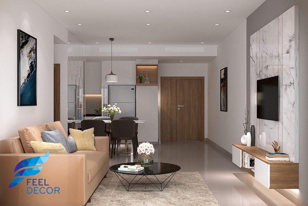 Hình ảnh: Thiết kế thi công nội thất căn hộ 82m2 (2 phòng ngủ) chung cư Sadora Sala