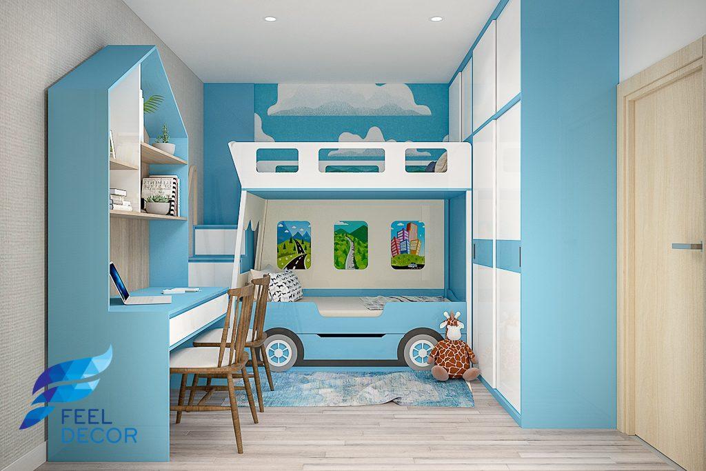 Thiết kế thi công nội thất căn hộ 66m2 (2 phòng ngủ) chung cư Saigon Mia