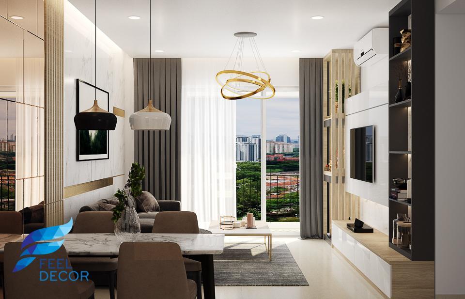 Hình ảnh: thiết kế thi công nội thất căn hộ 3 phòng ngủ 97m2 chung cư Sunrise Riverside
