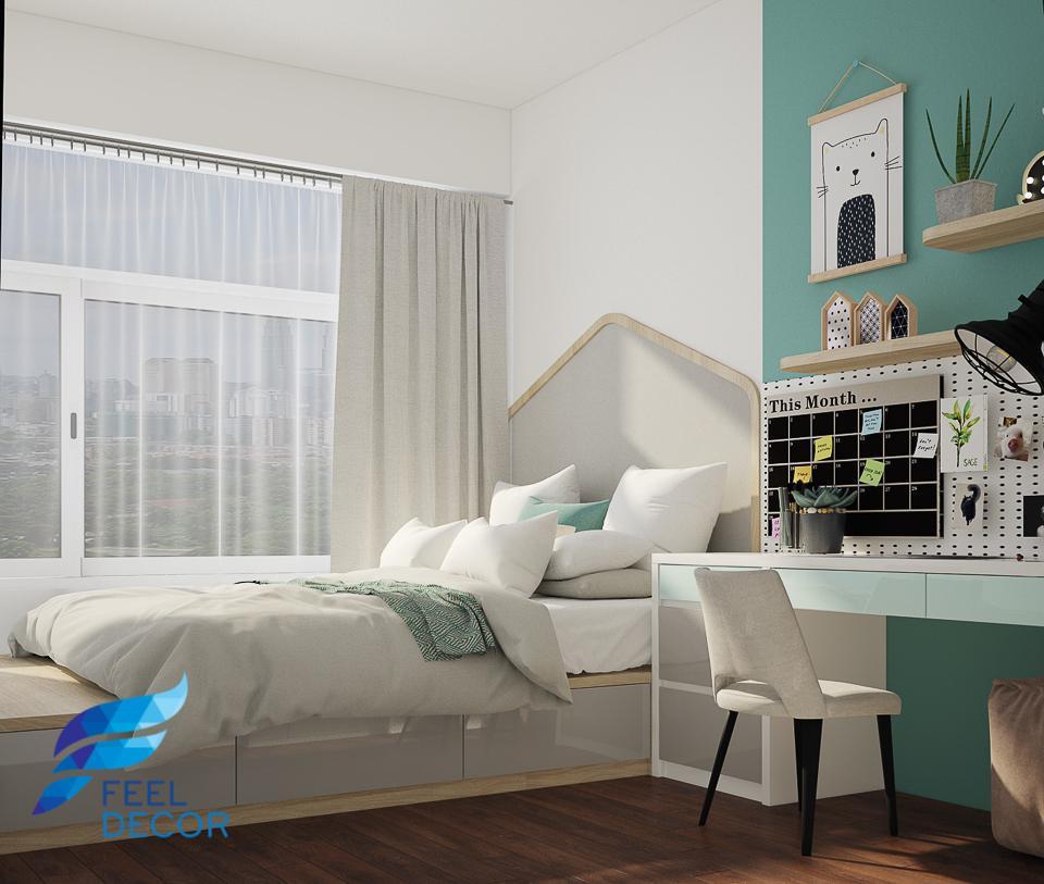 Hình ảnh: thiết kế thi công nội thất căn hộ 3 phòng ngủ 97m2 chung cư Sunrise Riverside