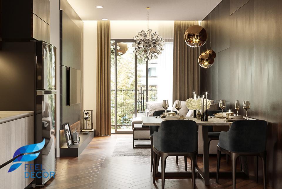 Hình ảnh: Thiết kế thi công nội thất căn hộ 2 phòng ngủ 75m2 chung cư Masteri An Phú