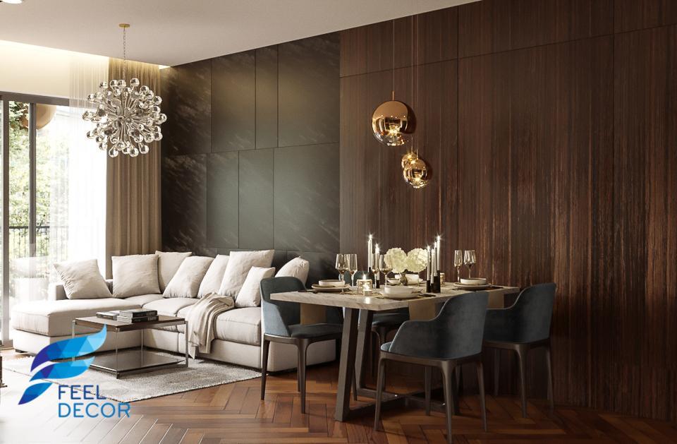 Hình ảnh: Thiết kế thi công nội thất căn hộ 2 phòng ngủ 75m2 chung cư Masteri An Phú