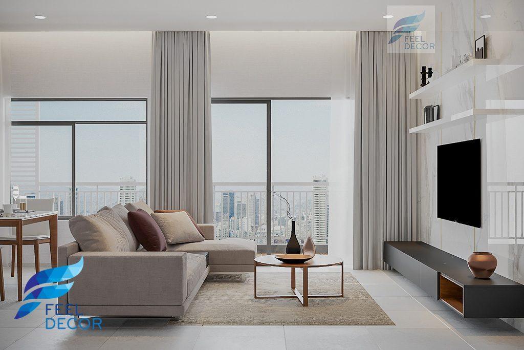 Hình ảnh: Thiết kế thi công nội thất căn hộ 2 phòng ngủ 83m2 chung cư Sunrise Riverside