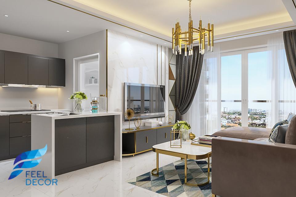 Hình ảnh: Thiết kế thi công nội thất căn hộ 96m2 (2 phòng ngủ) Sarina Condominium KDT Sala