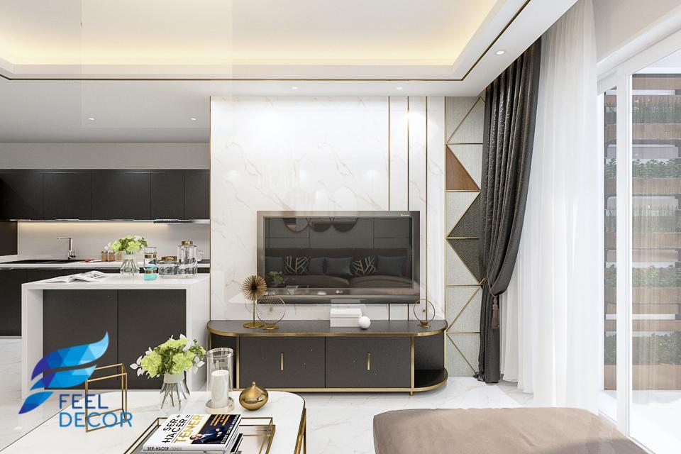 Hình ảnh: Thiết kế thi công nội thất căn hộ 96m2 (2 phòng ngủ) Sarina Condominium KDT Sala