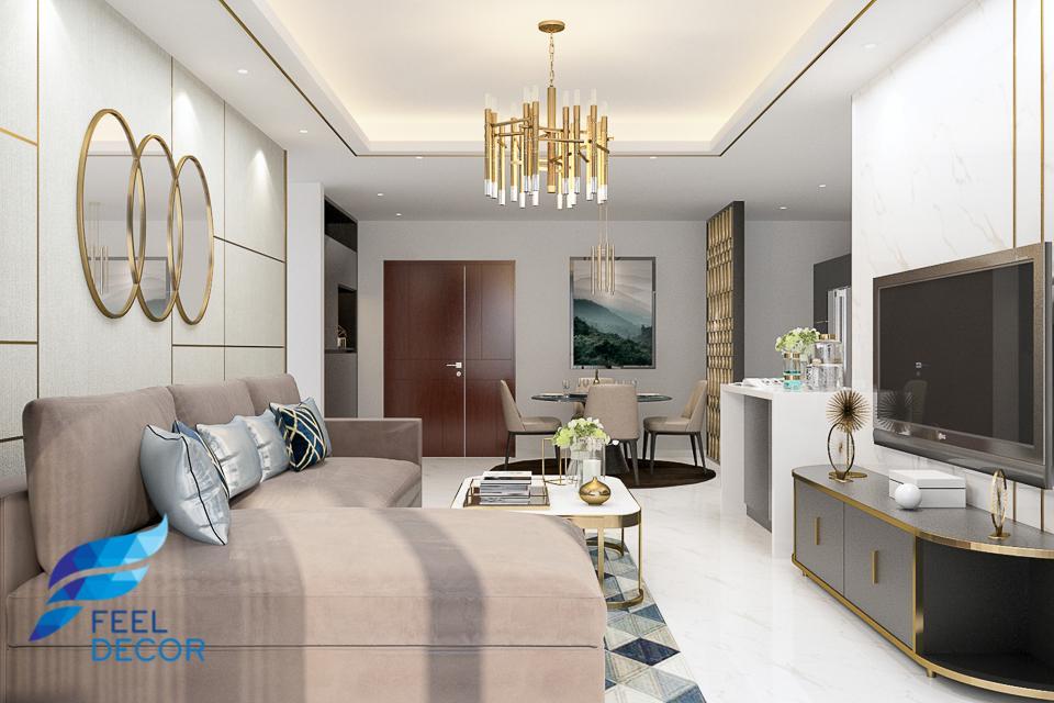 Hình ảnh: Thiết kế thi công nội thất căn hộ 96m2 (2 phòng ngủ) Sarina Condominium KDT Sala