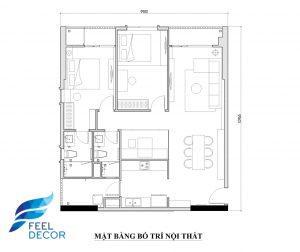 Hình ảnh: Thiết kế thi công nội thất căn hộ 2 phòng ngủ 109m2 chung cư Hà Đô Centrosa