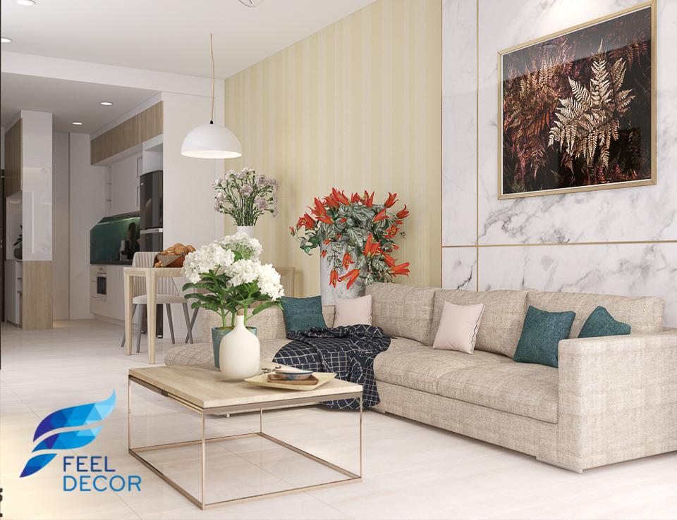 Hình ảnh: Thiết kế thi công nội thất căn hộ 69m2 (2 phòng ngủ) chung cư The PegaSuite
