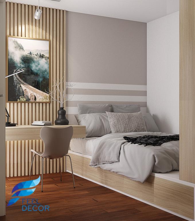 Hình ảnh: Thiết kế thi công nội thất căn hộ 69m2 (2 phòng ngủ) chung cư The PegaSuite