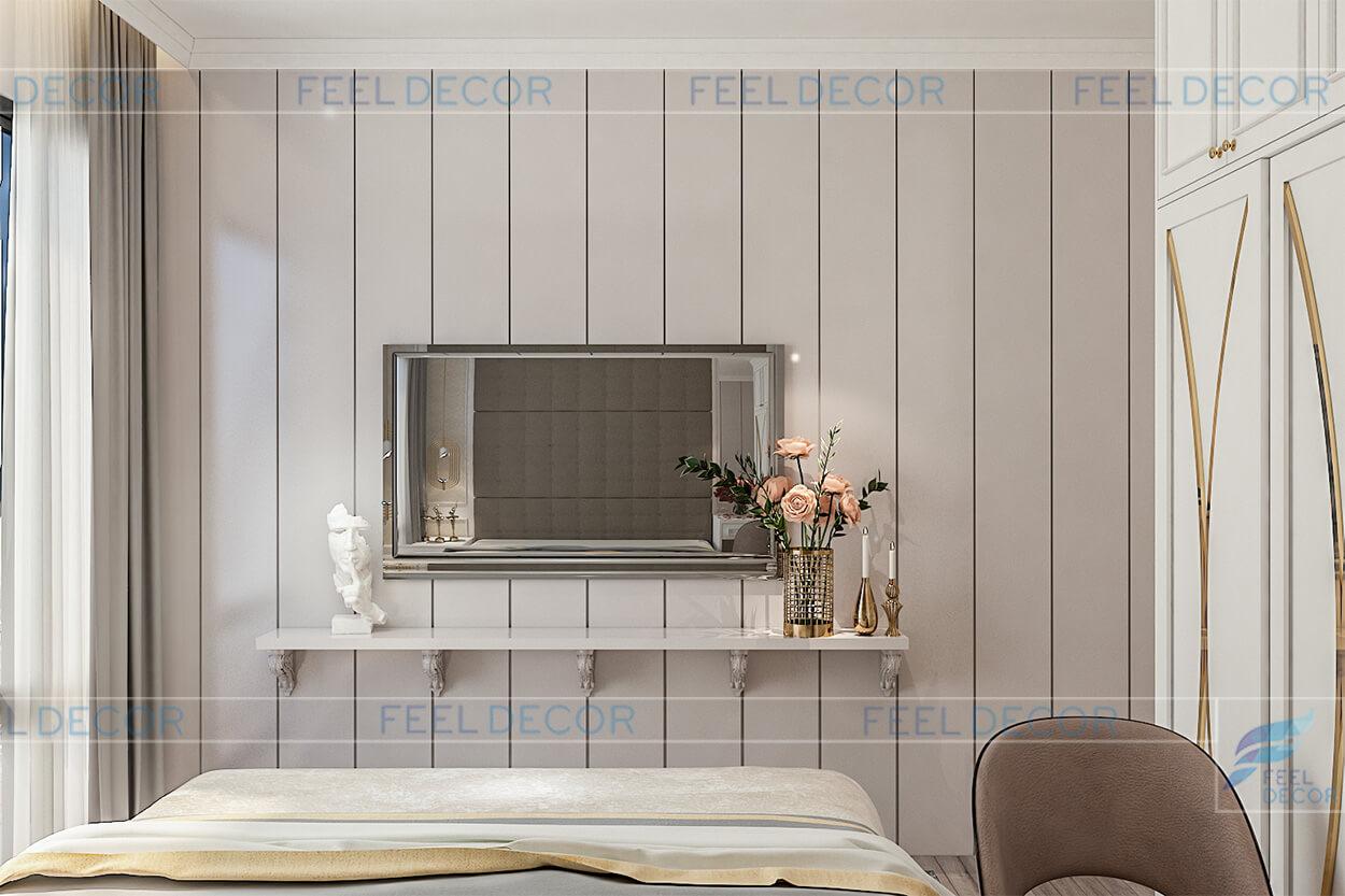 Hình ảnh 3D nội thất phòng ngủ căn hộ 95m2 chung cư Masteri An Phú