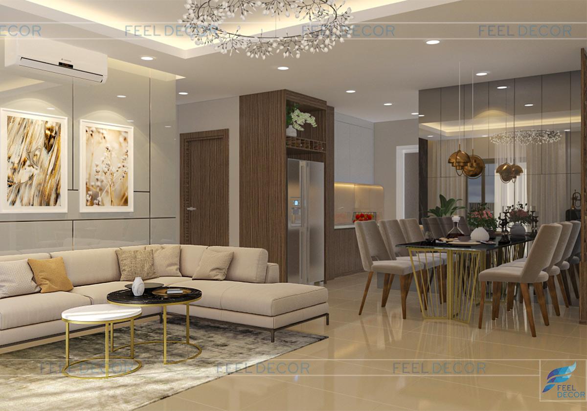 Thiết kế thi công nội thất căn hộ 102m2 chung cư An Khang – chủ đầu tư anh Dân