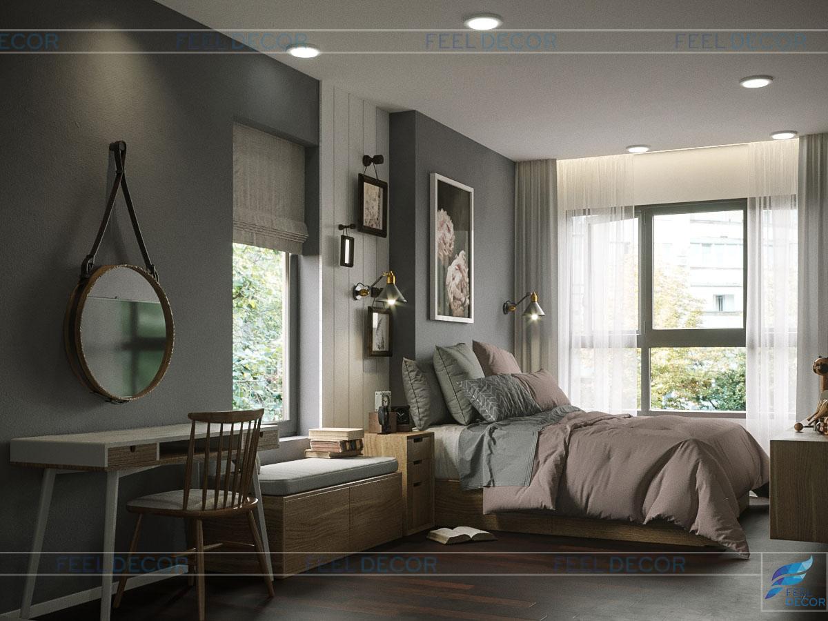 Thiết kế thi công nội thất căn hộ 109,5m2 chung cư The Sun Avenue – Chủ đầu tư chị Liên Phương