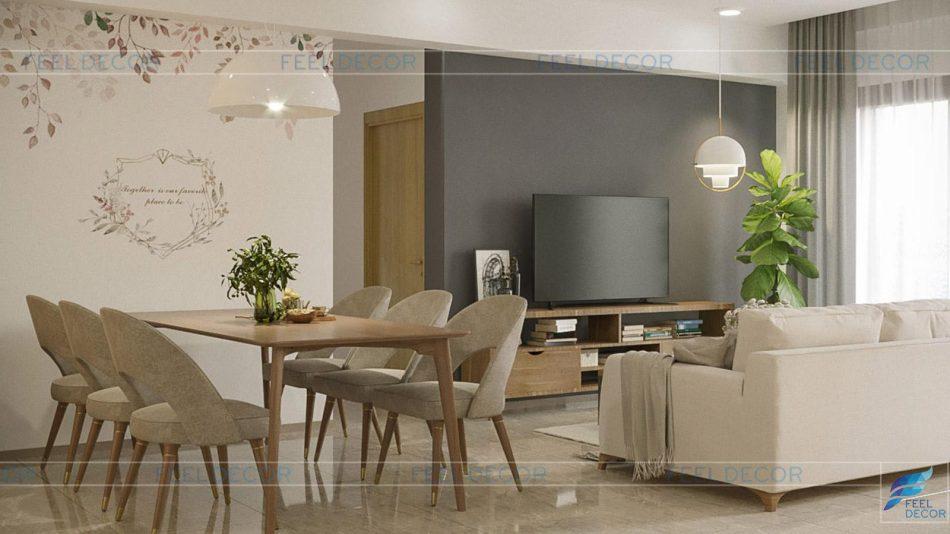 Thiết kế thi công nội thất căn hộ 109,5m2 chung cư The Sun Avenue – Chủ đầu tư chị Liên Phương