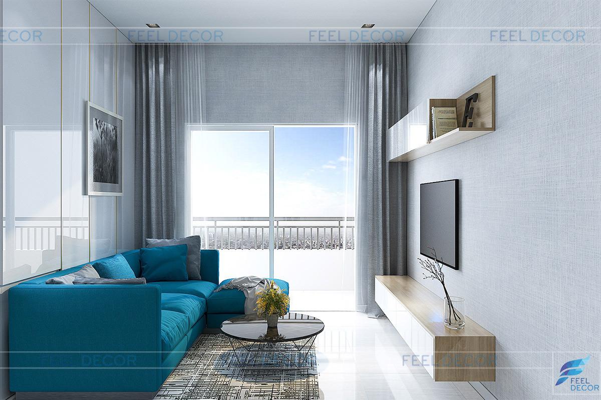 Thiết kế thi công nội thất căn hộ 65m2 2 phòng ngủ chung cư Richstar Tân Phú NovaLand – Chị Nhàn