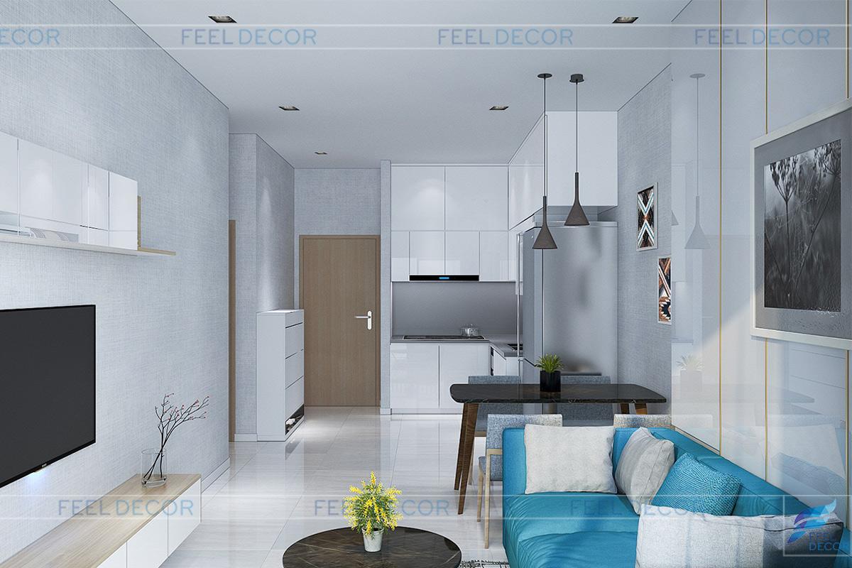 Thiết kế thi công nội thất căn hộ 65m2 2 phòng ngủ chung cư Richstar Tân Phú NovaLand – Chị Nhàn