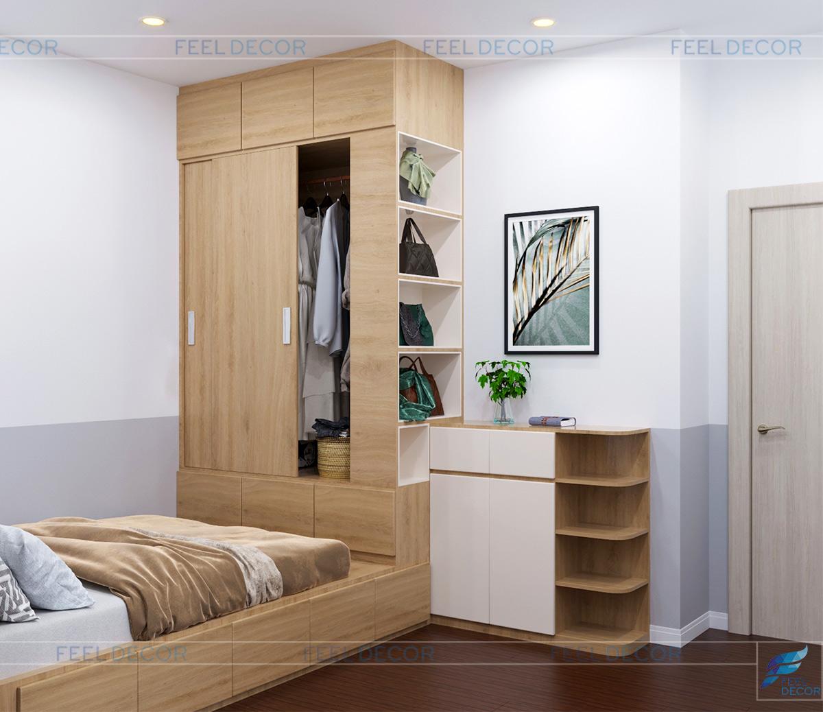 Thiết kế thi công nội thất căn hộ 69m2 2 phòng ngủ chung cư Golden Mansion – Chủ đầu tư anh Thảo
