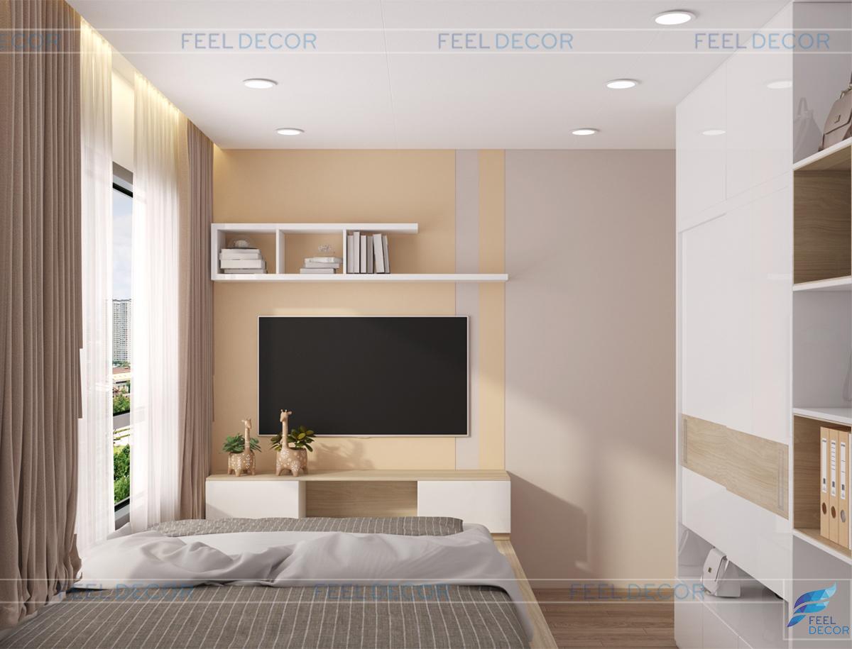 Thiết kế nội thất phòng ngủ phụ tối ưu không gian căn hộ 80m2