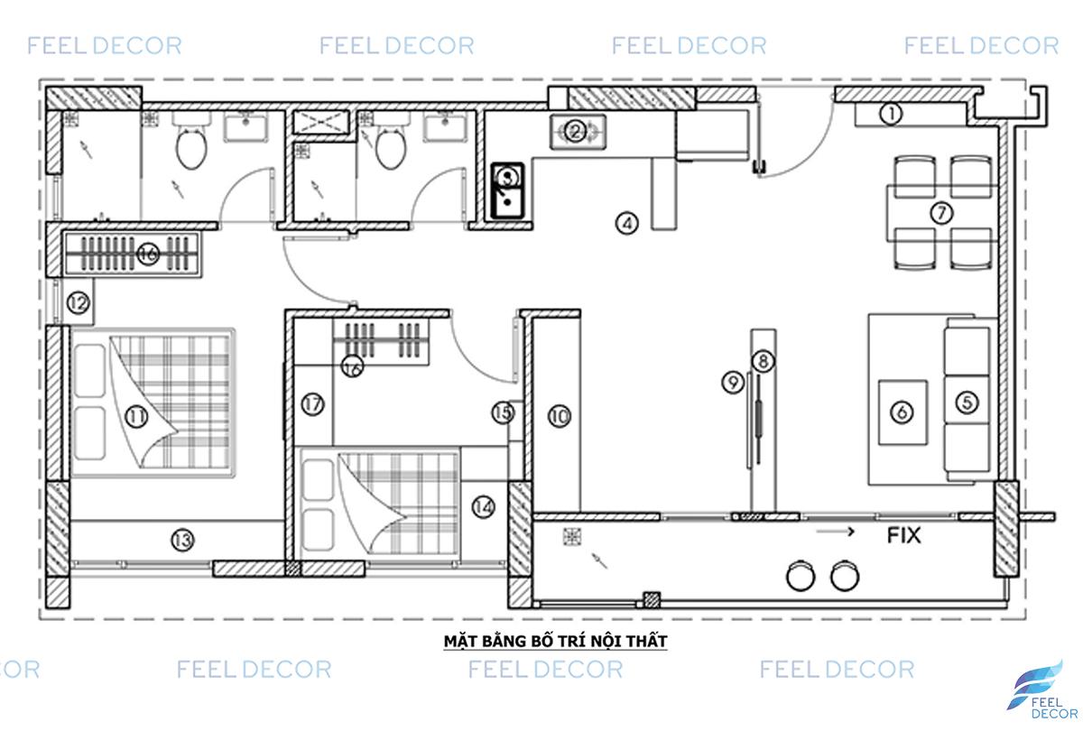 Thiết kế thi công nội thất căn hộ chung cư Osimi – Chủ đầu tư anh Tâm