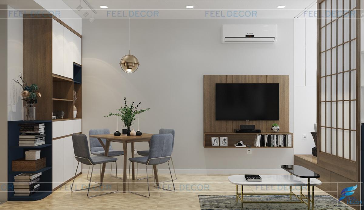 Thiết kế nội thất phòng khách căn hộ Officetel 30m2 chung cư Millennium Masteri