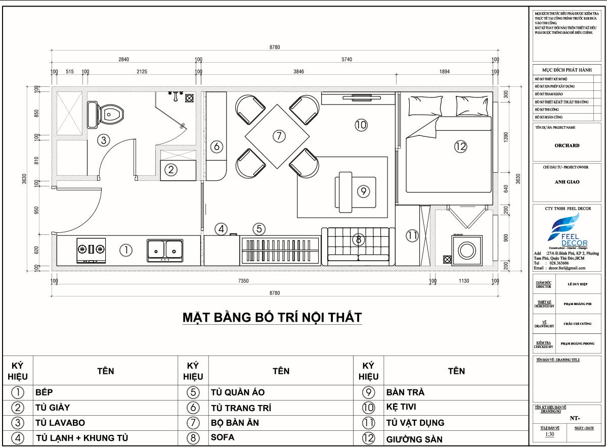 Thiết kế nội thất căn hộ Officetel 30m2 chung cư Millennium Masteri
