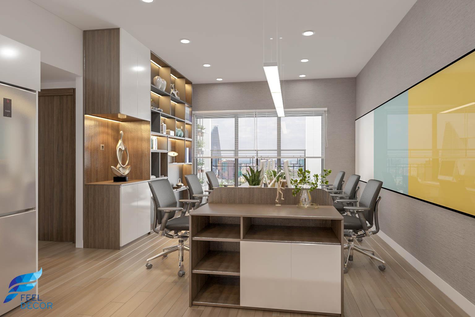 Thiết kế nội thất phòng làm việc căn hộ Officetel chung cư Saigon Royal