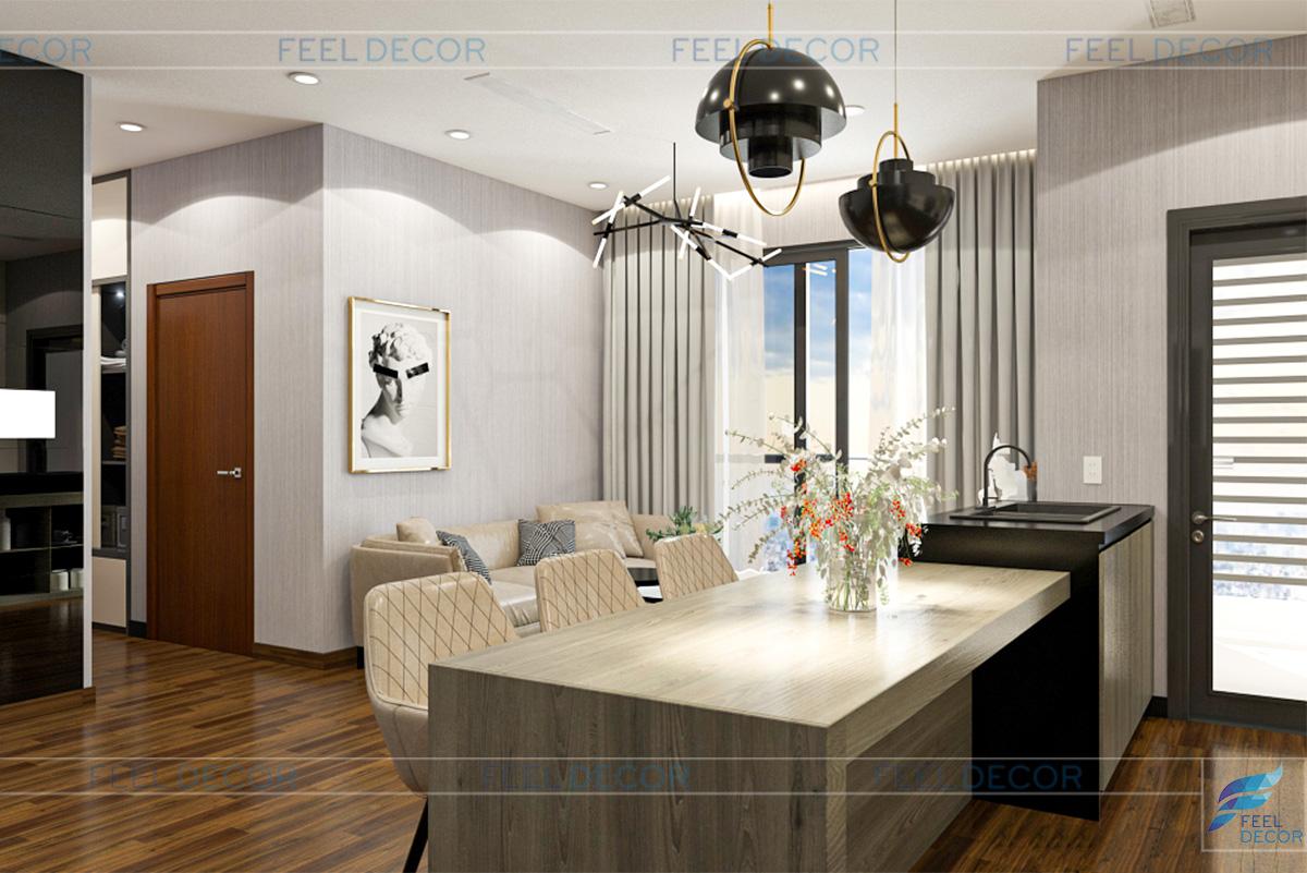 Thiết kế thi công nội thất căn hộ 133m2 3 phòng ngủ chung cư LandMark 6 – Chủ đầu tư anh Khang
