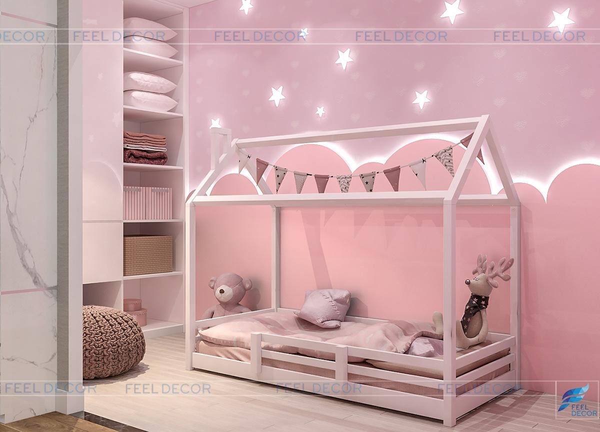 Thiết kế nội thất phòng ngủ cho bé gái căn hộ 125m2